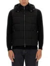 Moorer Hooded Padded Sleeveless Coat Front Pockets In Black