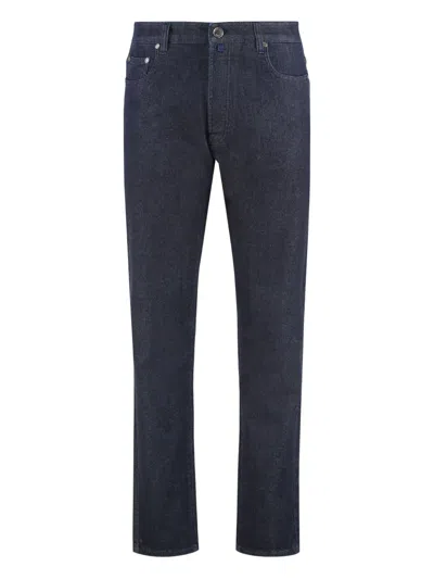 Moorer Five-pocket Denim Jeans In Blue
