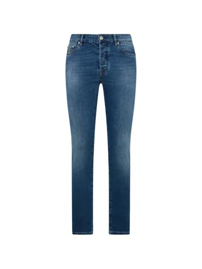 Moorer Five-pocket Denim Trousers In Blue