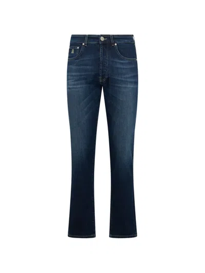 Moorer Five-pocket Jeans In Blue