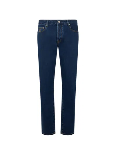 Moorer Five-pocket Slim-fit Jeans In Blue