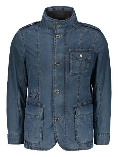Moorer Flap-pockets Denim Jacket In Brown