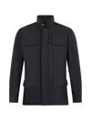 Moorer Flap-pocket Collar Jacket In Blue