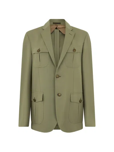 Moorer Flap-pocket Jacket In Green