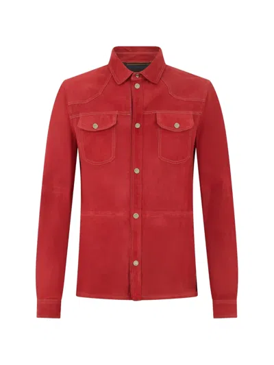 Moorer Flap-pocket Overshirt In Burgundy