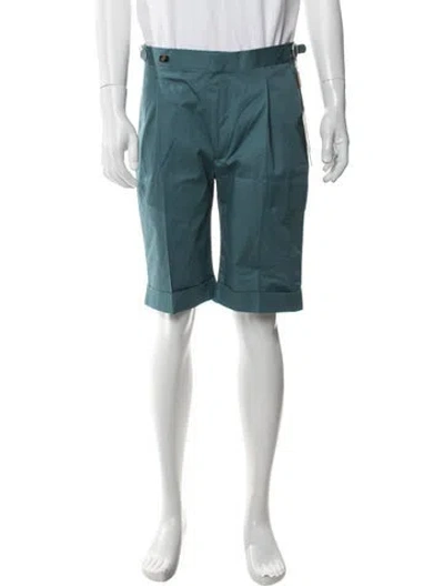 Pre-owned Moorer Flat Front Shorts W/ Tags In Blue