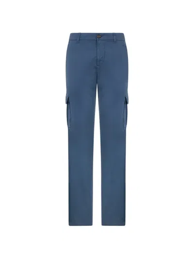 Moorer Flat-pocket Cargo Trousers In Blue