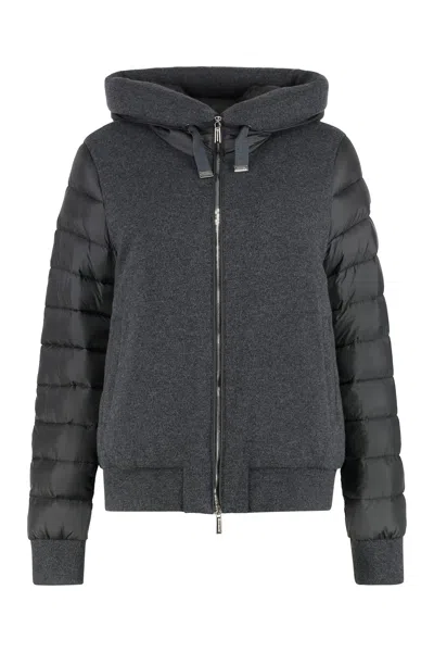 Moorer Flavia Hooded Bomber In Grey