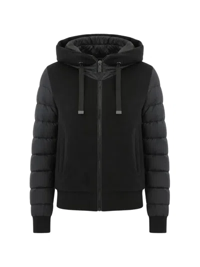 Moorer Flavia Panelled Quilted Jacket In Black