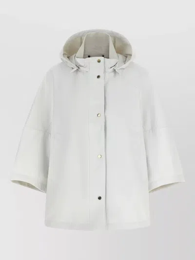 Moorer Florida Hooded Jacket Mid Length Sleeves In Multi