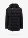 Moorer Double-breasted Hooded Quilted Down Jacket In Black