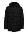 Moorer Double-breasted Hooded Quilted Down Jacket In Black