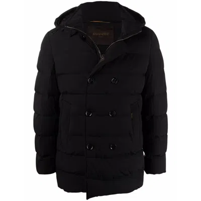 Moorer Florio Double-breasted Padded Coat In Black