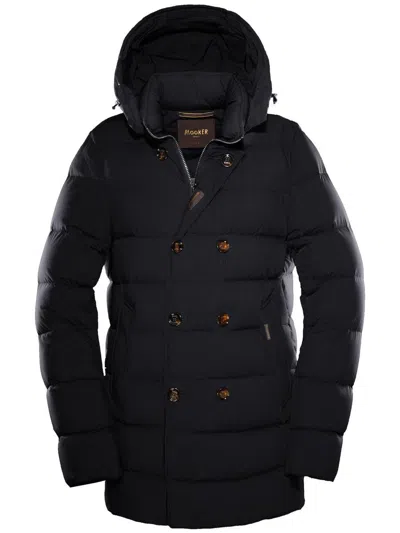 Moorer Florio Double-breasted Padded Coat In Black
