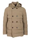 Moorer Florio-kn 2 Petti Cappuccio Trapunta Microf Coats Beige In Brown