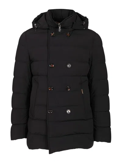 MOORER FLORIO-KN 2 PETTI CAPPUCCIO TRAPUNTA MICROF COATS BLUE