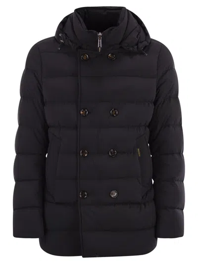 Moorer Florio Kn Double Breasted Down Jacket In Black