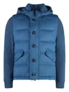 Moorer Foscolo Hooded Knitted-sleeve Puffer Jacket In Multi