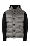 Moorer Foscolo Knitted Sleeves Padded Jacket In Grey