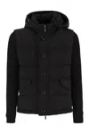 Moorer Foscolo-knm - Bomber Jacket With Knitted Sleeves In Black