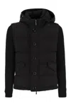 Moorer Foscolo-knm - Bomber Jacket With Knitted Sleeves In Black