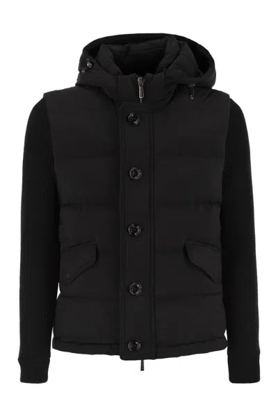 Moorer Foscolo-knm - Bomber Jacket With Knitted Sleeves In Multi