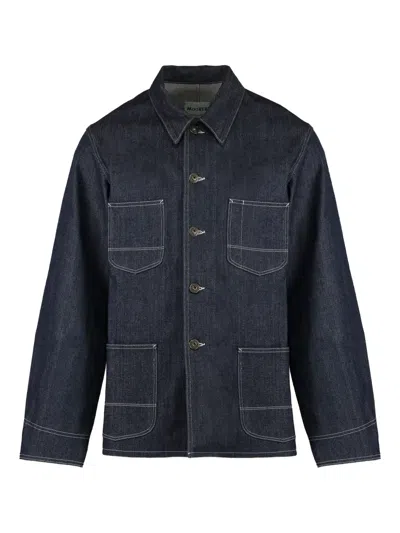 Moorer Four-pocket Cotton Shirt In Blue