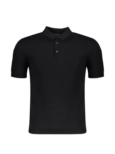 Moorer Franco Short-sleeve Polo Shirt In Black