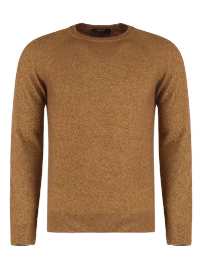 Moorer Frankie-b12 Crew-neck Sweater In Brown
