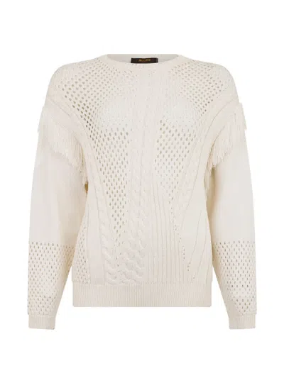 Moorer Fringe-trimmed Sweater In White