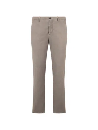 Moorer Front-pocket Chino Trousers In Brown