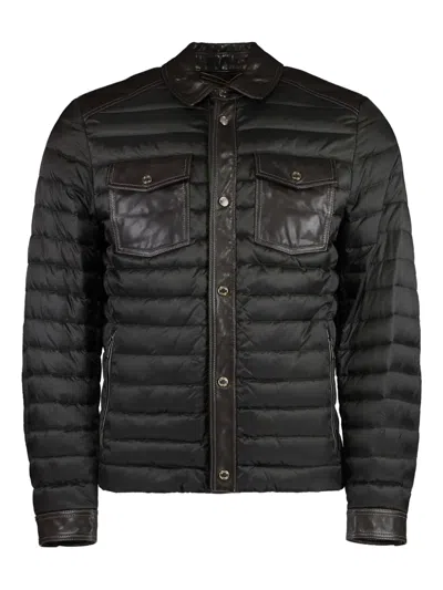 Moorer Front-pocket Padded Jacket In Black