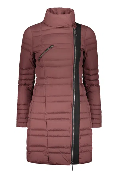 Moorer Full Zip Down Jacket In Burgundy
