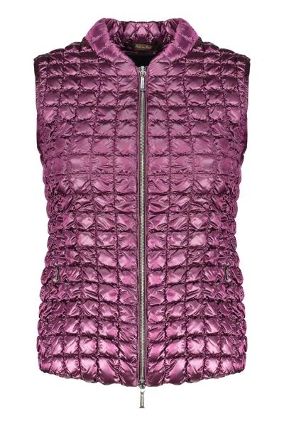 Moorer Full Zip Down Vest In Multi