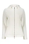 Moorer Full-zip Jacket With Hood In White