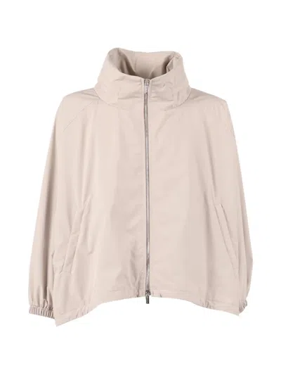 Moorer Funnel-neck Jacket In Pink