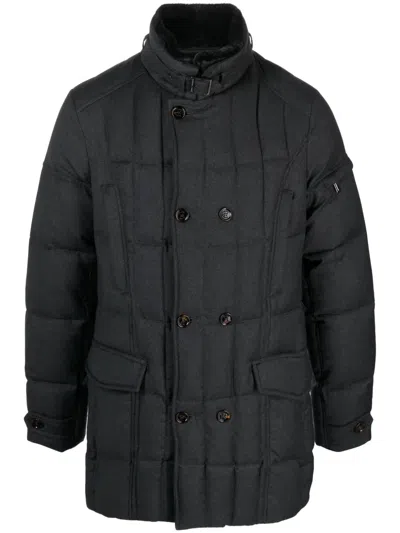 Moorer Slate Polyester Morris Down Jacket In Black