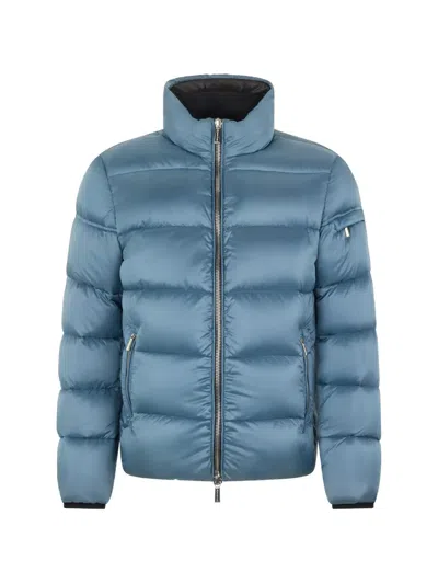 Moorer Funnel-neck Padded Jacket In Blue