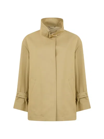 Moorer Funnel-neck Raincoat In Yellow