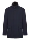 Moorer Short Jacket Featuring High Collar And Pockets In Black