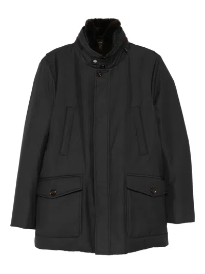 Moorer Fur Collar Pocket Jacket In Gray