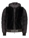 Moorer Fur-panel Zip-up Jacket In Black