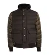 Moorer Quilted High Collar Jacket With Front Pockets In Green