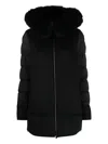 Moorer Fur-trimmed Quilted Down Coat In Black