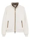 Moorer Long-sleeved Stand-up Collar Jacket In Neutral