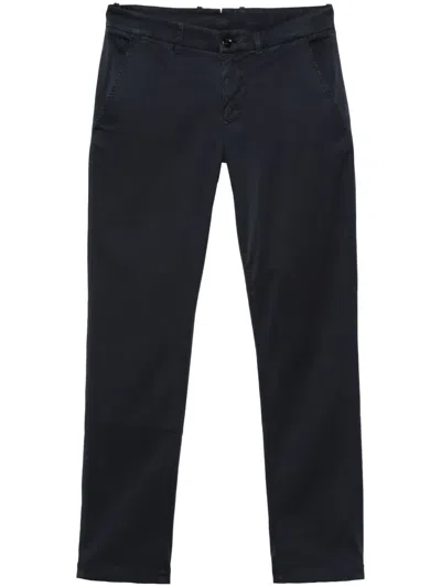 Moorer Gabardine Tapered Trousers In Blue