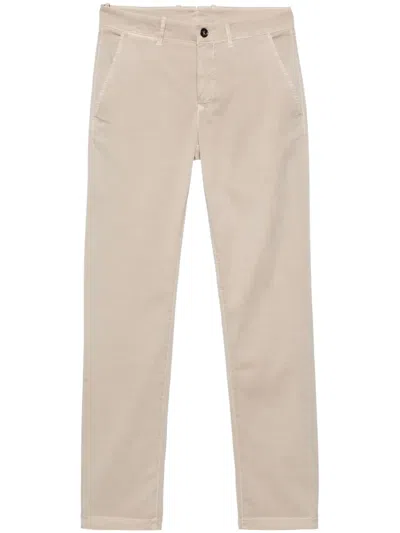 Moorer Gabardine Tapered Trousers In Neutrals