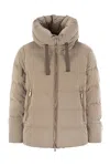 Moorer Gadia-os - Hooded Down Jacket In Brown