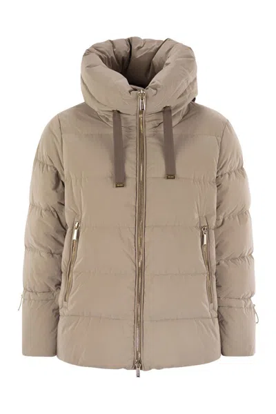 Moorer Gadia-os - Hooded Down Jacket In Brown