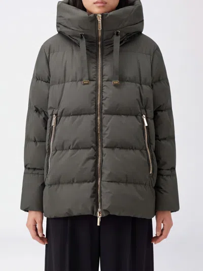 Moorer Gadia-stp Quilted Nylon Short Down Jacket With Hood In Green